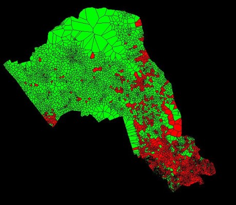 Map showing superfast broadband coverage in the borough of Camden