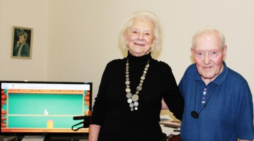 Joy and Bert - Neighbours Joy (80) and Bert (90) who live in Sale, Manchester, have been keeping active by trialling new computer games designed specifically to prevent older people suffering falls. Joy and Bert
