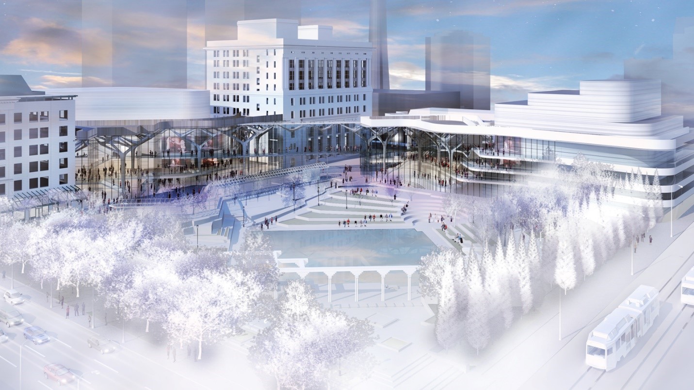 Arts Commons rendering is courtesy of Arts Commons.