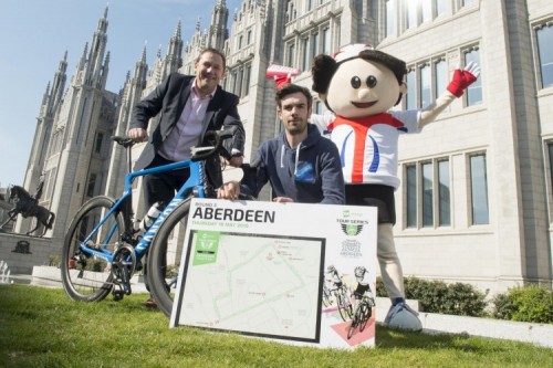 ACC_1098 - 15/05/19 Aberdeen City Council Co-Leader Douglas Lumsden was joined by Andy Tennant (track world champion). of the Canyon dhb p/b Bloor Homes team, in preperation for the Tour Series race ACC_1098