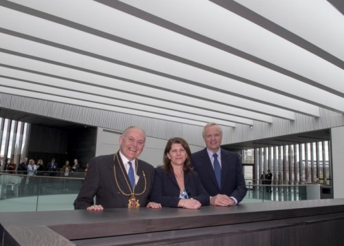 ACC_2517PP - 23/05/19 L-R Lord Provost Barney Crockett, Councillor Marie Boulton, Aberdeen City Council’s culture spokesperson, BP Group Chief Executive Bob Dudley BP today announced £1 million support for new special exhibition galleries at Aberdeen Art Gallery. The BP Galleries are located on the Art Gallery’s striking new second floor. The copper-clad extension, designed by award-winning Hoskins Architects, complements the architecture and materials of the original Victorian building and encapsulates its transformation. The BP Galleries will host three special exhibitions each year by national and international artists. As part of the funding agreement the popular BP Portrait Award will return to Aberdeen Art Gallery in 2020. The announcement was made by BP Group Chief Executive Bob Dudley, who said: “We are proud that BP’s support for arts and culture in the UK stretches back more than five decades. Through our long-standing relationships with major centres like the National Portrait Gallery, the British Museum, the Royal Opera House and the Royal Shakespeare Company we enable access to excellence in the arts for millions of people. Today’s commitment adds the Aberdeen Art Gallery to the list of great institutions we support, in a city that is home for our people, our business and the community we are a part of.” The Lord Provost of Aberdeen Barney Crockett said: “BP is following in the footsteps of the Aberdeen Art Gallery’s visionary 19th century founders. This civically minded group of businessmen and art collectors gave their money, time and works of art to establish both the building and the exceptional collection it houses, for the enjoyment of the people of Aberdeen and visitors to the city. Today’s investment by BP means that a new generation of visitors will experience and engage with exhibitions of the highest quality in contemporary surroundings which meet the needs of the 21st century visitor and complements the architecture of the original Victorian building.” Councillor Marie Boulton, Aberdeen City Council’s culture spokesperson, said: “When it reopens in Autumn this year Aberdeen Art Gallery will be the city’s most inspiring, accessible and welcoming public building. We are thrilled that BP is supporting the revitalised Art Gallery and we look forward to working with them in the coming years to share inspiring art with our visitors, including the BP Portrait Award.” ACC_2517PP