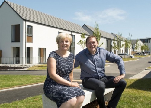 ACC_Smithfield1 - 28/06/18 Smithfield council houses-Councillor Jenny laing and Councillor Douglas Lumsden, co leaders of Aberdeen City Council tour of new Smithfield Scheme ACC_Smithfield1