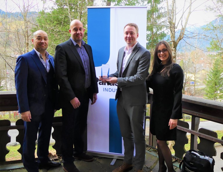 Pictured L-R; Fumio Yamashita (Product Marketing Manager, Panasonic), Dave Jones (Senior Product Manager, Farnell), Mike King (Senior Supplier Account Manager, Farnell), Sabrina Murphy (Key Account Manager, Panasonic)