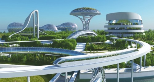 robroggema - Future City on the coast.3d render robroggema