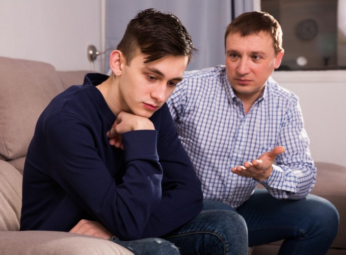 dad son talking