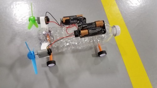 CCPREP 2021_The Winner - Built using a plastic soda bottle, Vihaan Rajput’s battery-operated vehicle won the race competition as part of Del Mar College’s CCPREP (Corpus Christi Prefreshman Engineering Program) 2021 summer camp focused on continued learning in subjects in science, technology, engineering and mathematics (STEM). Fourteen-year-old Rajput will start the ninth grade at Veterans Memorial High School this year. (Credit: DMC College Relations) CCPREP 2021_The Winner