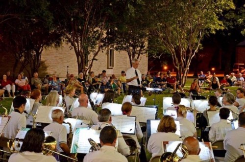 Municipal Band _outdoor performance_DMC Esat Campus_closeup of musicians and conductor - (Credit: Del Mar College Office Of College Relations) Municipal Band _outdoor performance_DMC Esat Campus_closeup of musicians and conductor