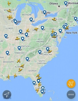 This map shows the targeted airports. This map shows the targeted airports.
