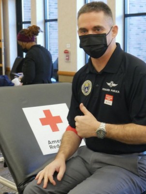 OPLphelka1 - Maj. Gen. Edward D. Phelka, CAP’s national commander and CEO, igave blood Sunday at a donor site near his Michigan home as part of the Operation Pulse Lift campaign to collect blood for the American Red Cross. OPLphelka1