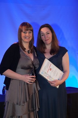 CIPR LPS Awards 2012-2013 - CIPR LPS Chair Polly Rance MCIPR handing Young Communicator Award to Hannah Wicks CIPR LPS Awards 2012-2013