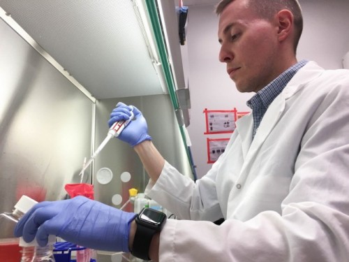 Jacob Yount at work in the lab