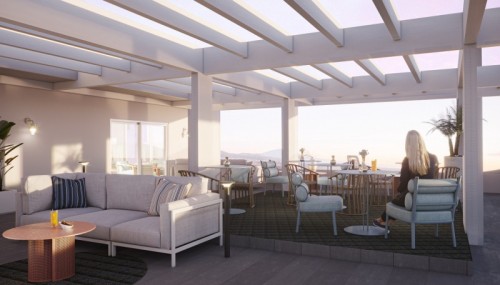 Rooftop terrace at OCÉANO (rendering)