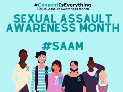 SexualAssaultAwarenessMonth - Sexual Assault Awareness Month graphic SexualAssaultAwarenessMonth