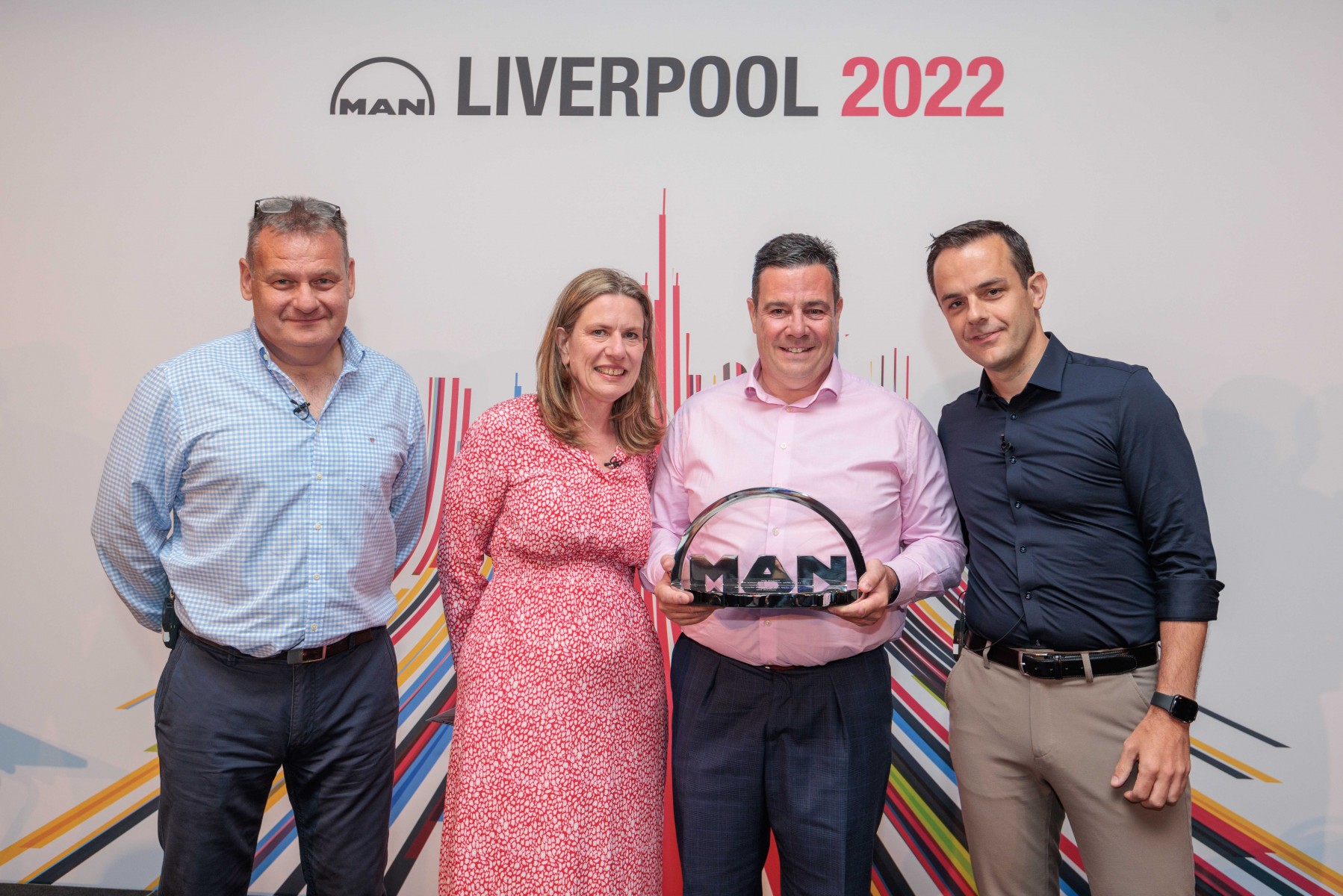 (L to R) Glen Crompton, MAN Truck & Bus UK Ltd Customer Service Management Director, Eva Evans, MAN Truck & Bus UK Ltd Head of Network & Strategic Developments, Roger Davies, Managing Director W.G. Davies, and Stefan Thyssen, Managing Director MAN Truck & Bus UK Ltd. (L to R) Glen Crompton, MAN Truck & Bus UK Ltd Customer Service Management Director, Eva Evans, MAN Truck & Bus UK Ltd Head of Network & Strategic Developments, Roger Davies, Managing Director W.G. Davies, and Stefan Thyssen, Managing Director MAN Truck & Bus UK Ltd.