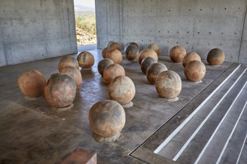 Bosco Sodi, Untitled, 2020. Photographer Sergio Lopez, Courtesy Studio Bosco Sodi_01 - Bosco Sodi, Untitled, 2020, Clay, Clay Sphere installation at Casa Wabi Studio, Photographer: Sergio Lopez, Courtesy Studio Bosco Sodi Bosco Sodi, Untitled, 2020. Photographer Sergio Lopez, Courtesy Studio Bosco Sodi_01