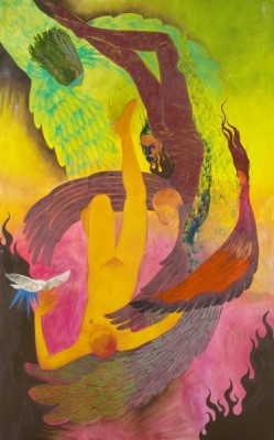 Naudline Pierre, Lest You Fall, 2019 - Naudline Pierre, Lest You Fall , 2019, oil on canvas, Dallas Museum of Art, Lay Family Acquisition Fund , 2020.8 , © Courtesy the artist and Shulamit Nazarian, Los Angeles Naudline Pierre, Lest You Fall, 2019