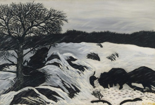 "The Buffalo Hunt" - Horace Pippin (American, 1888–1946), "The Buffalo Hunt," 1933, oil on canvas, Whitney Museum of American Art, New York, purchase. Digital image © Whitney Museum of American Art/Licensed by Scala/Art Resource, New York. "The Buffalo Hunt"