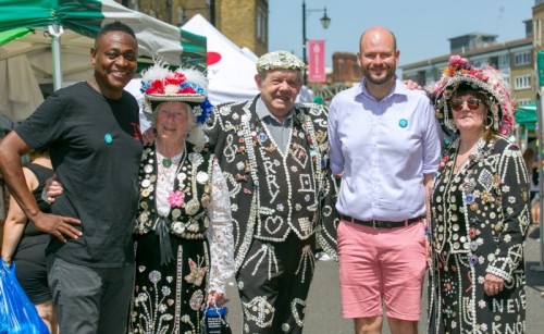 Cllr McKenzie L with Pearly Kings and Queens and Mayor Glanville - Cllr McKenzie L with Pearly Kings and Queens and Mayor Glanville