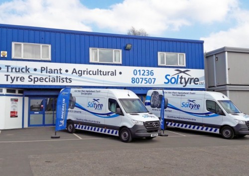 223-Michelin-Exelagri-dealer-Soltyre-Airdrie - Soltyre has gained Michelin’s agricultural seal of approval for its new Airdrie dealership. All three of the tyre specialists’ branches are now members of the Michelin Exelagri network. 223-Michelin-Exelagri-dealer-Soltyre-Airdrie