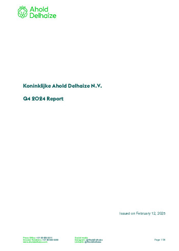 Ahold Delhaize Q4 2024 Interim Report