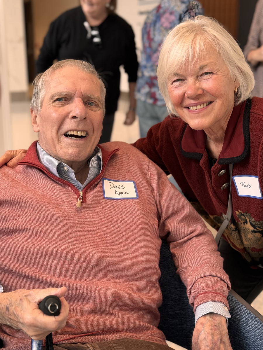 Dr. Apple and Shepherd's first recreation therapist, Barb Trader.