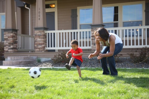 child playing with ball
