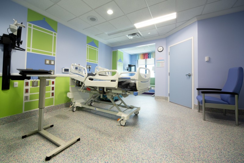 A typical patient room on the medical floor.