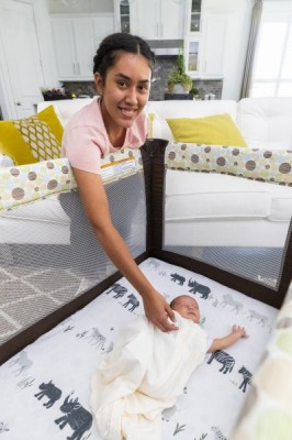 After feedings, the mother should return the baby to their separate sleep area.