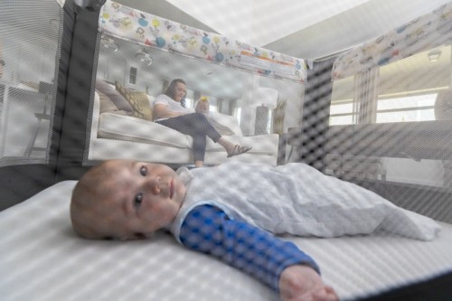 Babies should sleep on firm surfaces with tightly fitted sheets