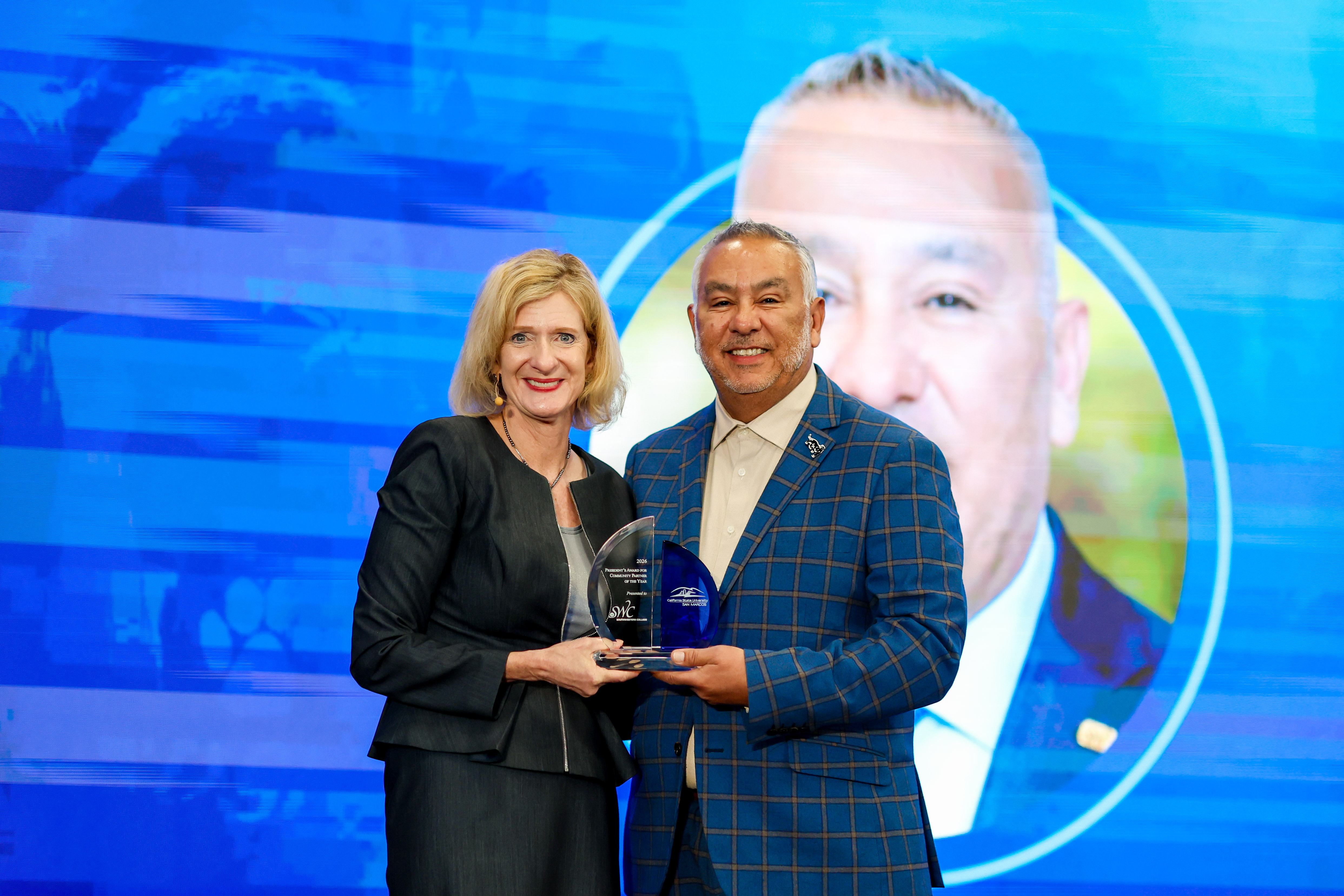 CSUSM President Ellen Neufeldt and Southwestern College President and Superintendent Mark Sanchez