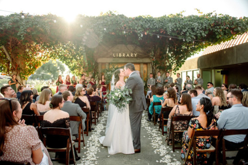 Professors Elinne Becket and Robert Iafe were married at the McMahan House on campus last October. Photo by James Tang Photography jamestangphotography.com