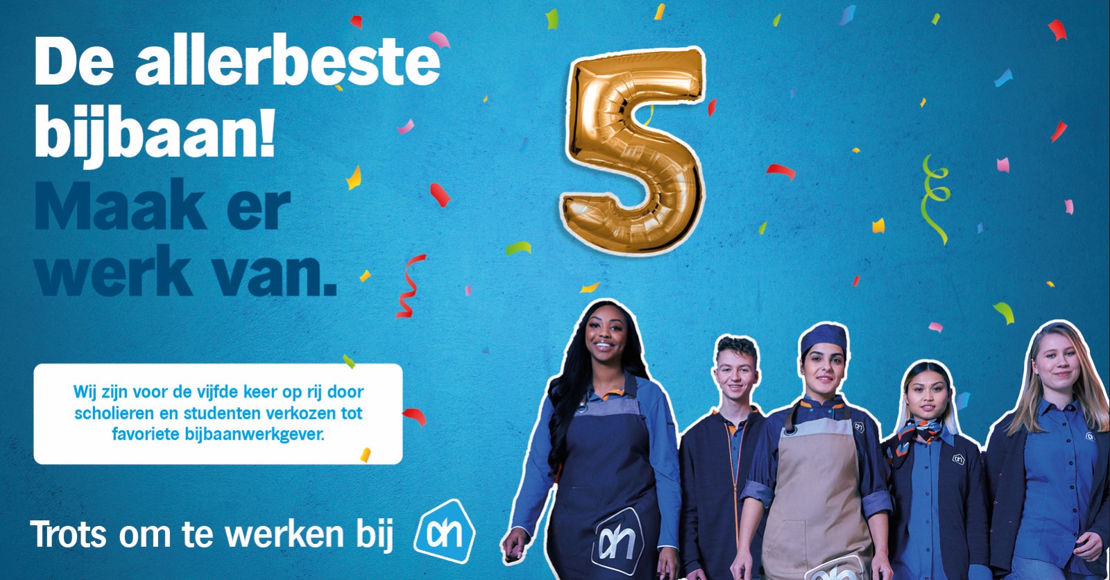 Albert Heijn voor de vijfde keer verkozen tot favoriete bijbaanwerkgever