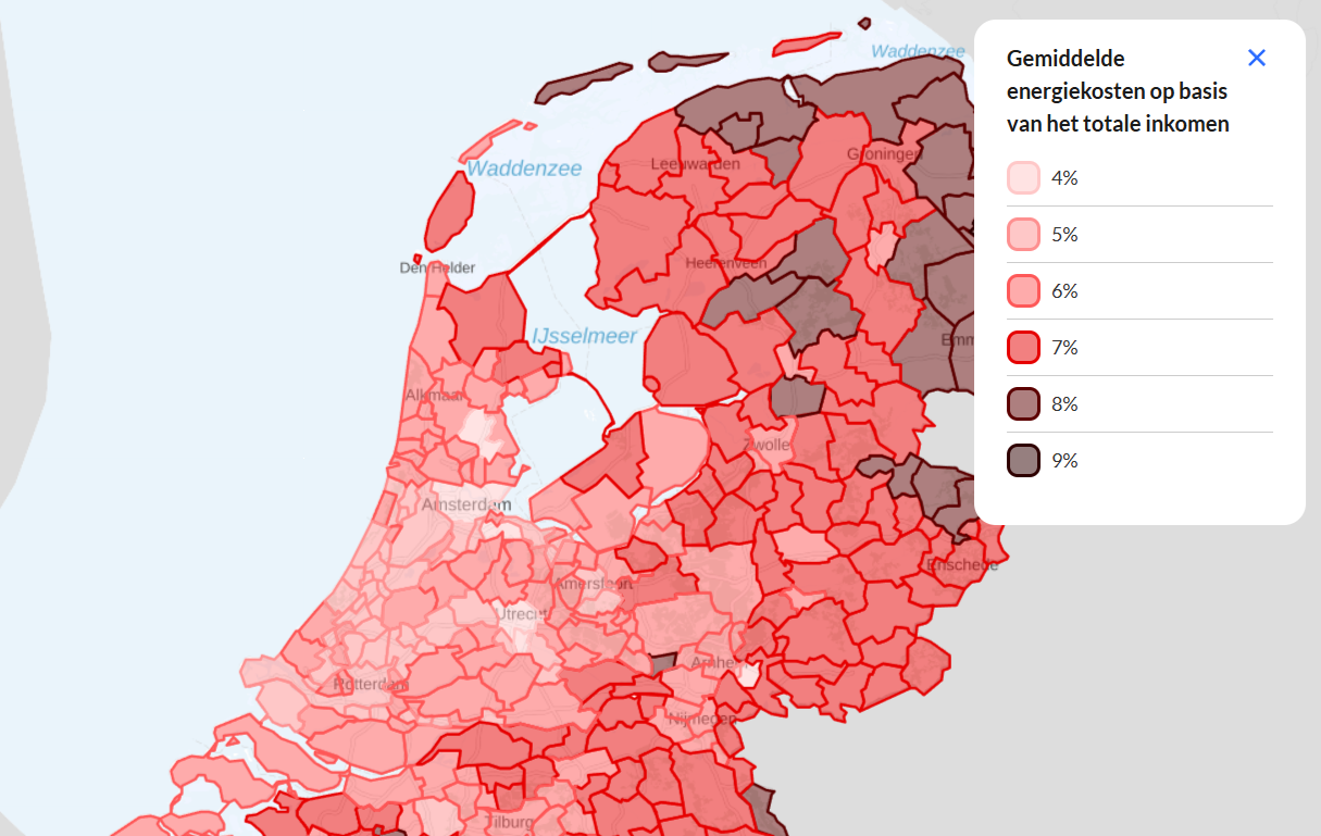 Landkaart van de energiekloof
