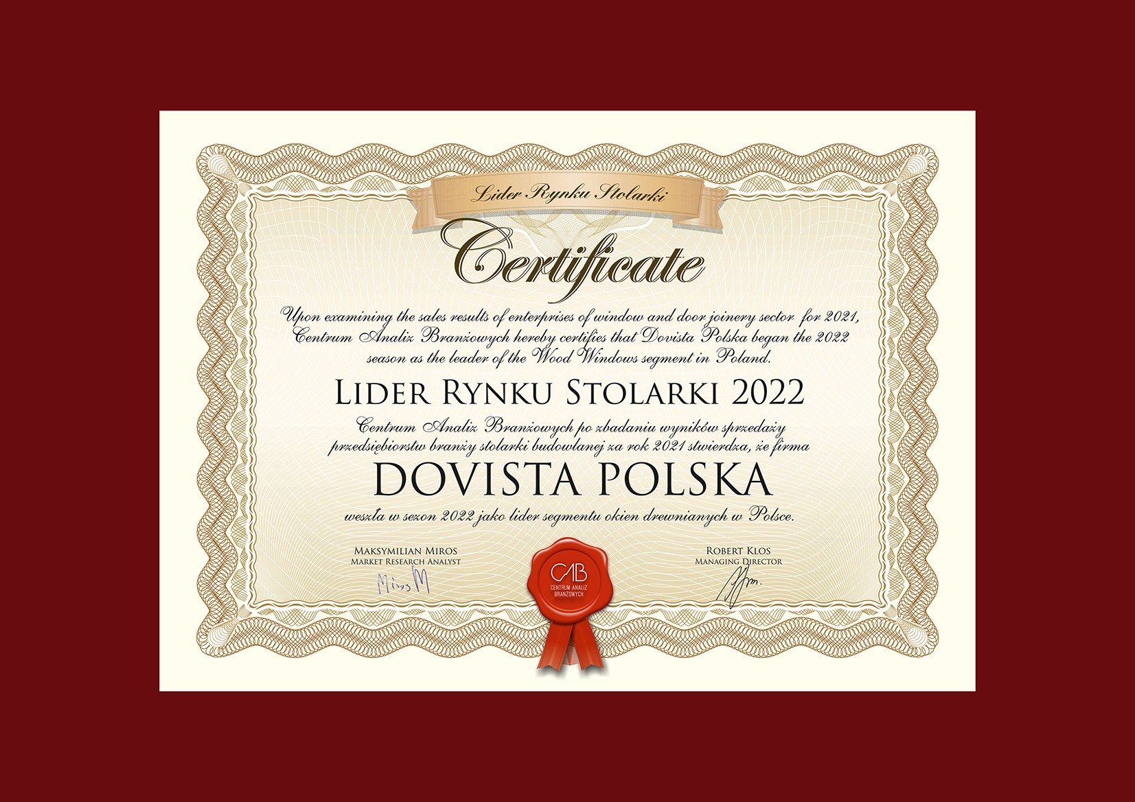 Sp&oacute;łka produkcyjna Dovista Polska - Lider segmentu okien drewnianych w Polsce