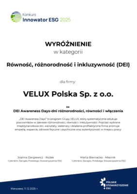 Dyplom Innowator ESG