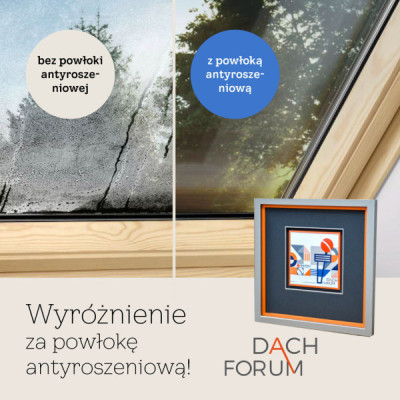 Wyróżnienie za powłokę antyroszeniową stosowaną w szybach okien dachowych VELUX