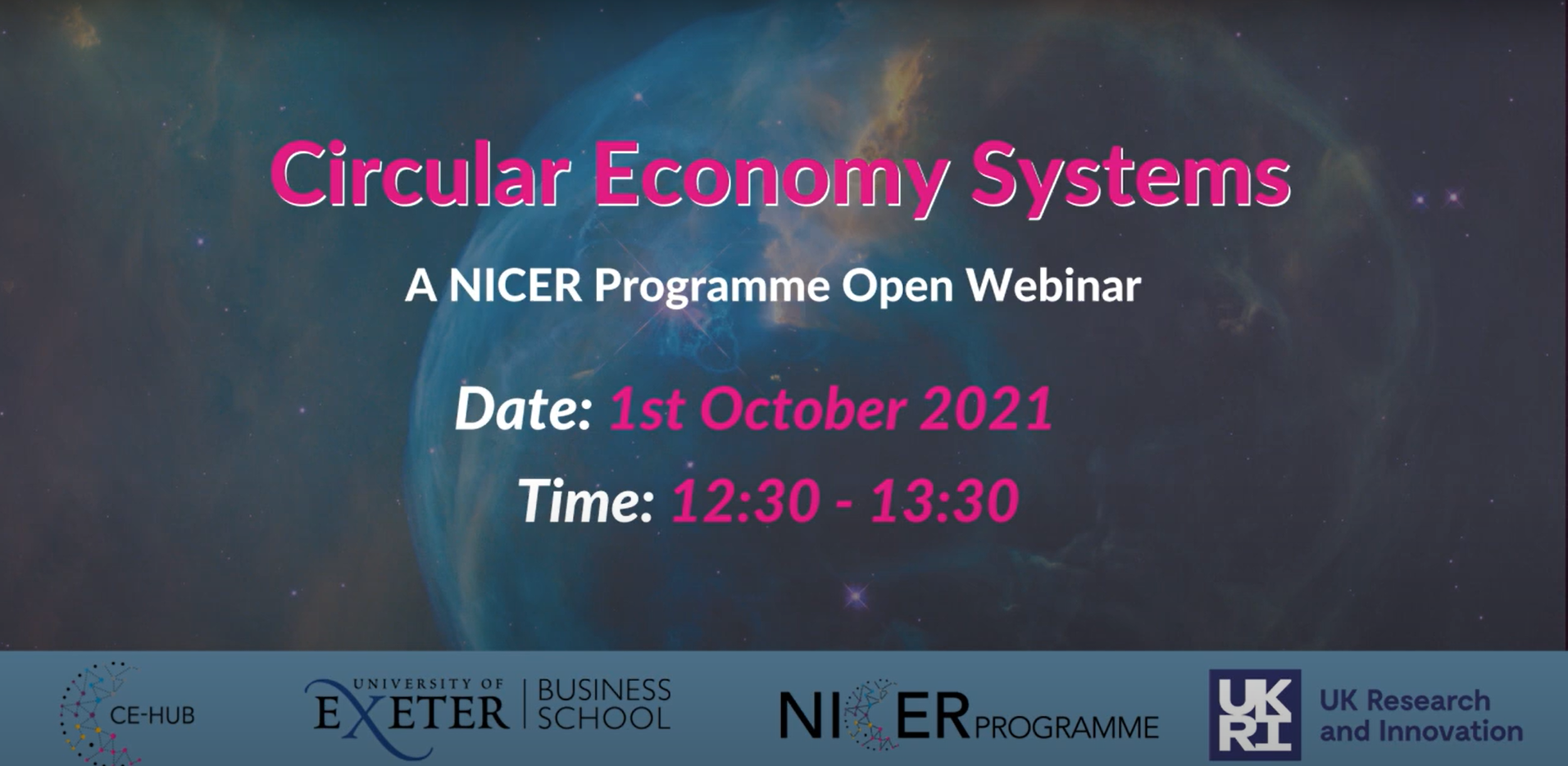 Circular Economy Systems: NICER Programme Webinar