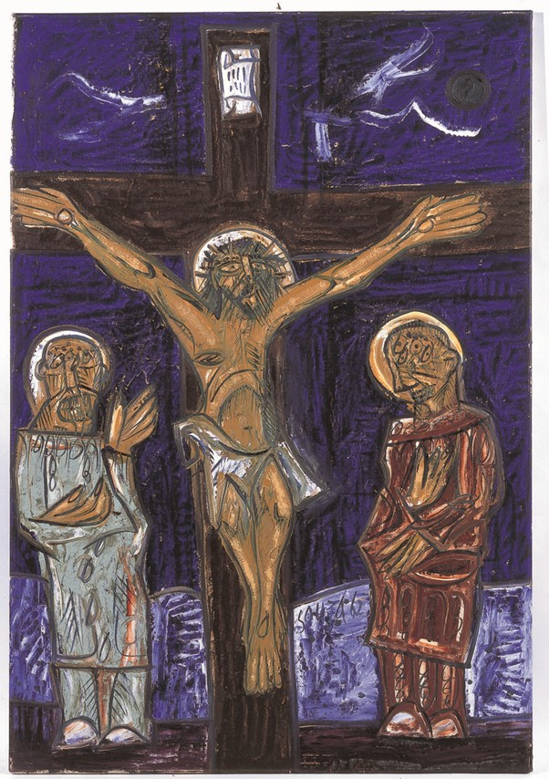 The Crucifixion, 1962 - Francis N Souza (1924-2002). Oil on board, 105 x 77 cm. Methodist Modern Art Collection, MCMAC: 046 Image Copyright © Trustees for Methodist Church Purposes. The Methodist Church Registered Charity no. 1132208 The Crucifixion, 1962