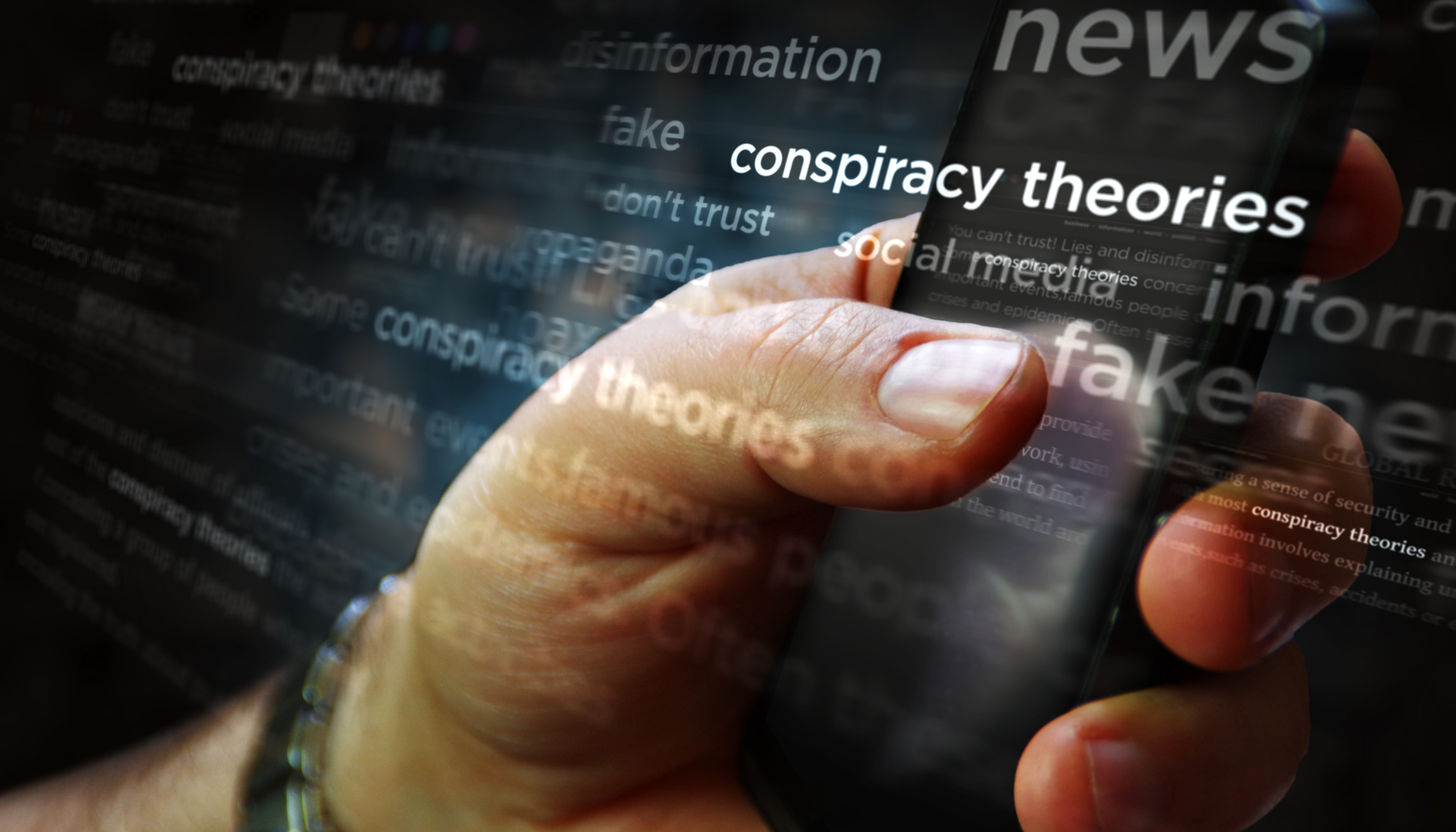 A graph showing the spread of conspiracy theories across social media