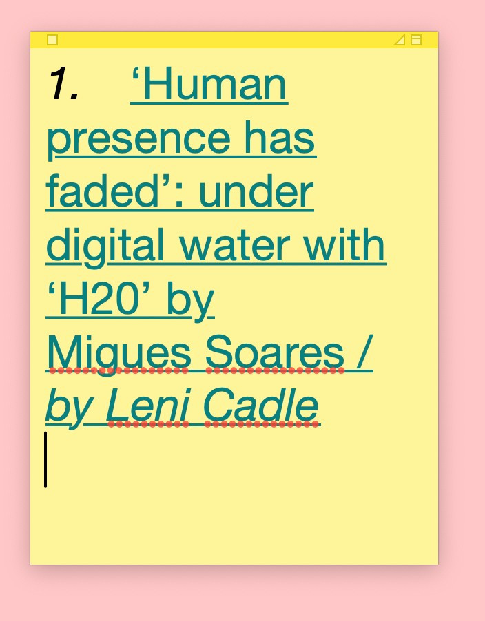 'Human presence has faded': under digital water with 'H20' by Migues Soares 'Human presence has faded': under digital water with 'H20' by Migues Soares
