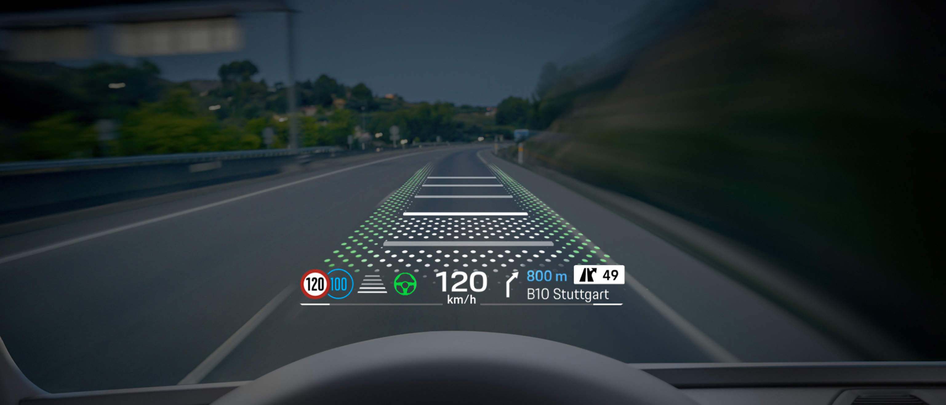Elektrische Porsche Macan - AR Headup display