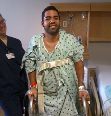 Axel recovering in the hospital