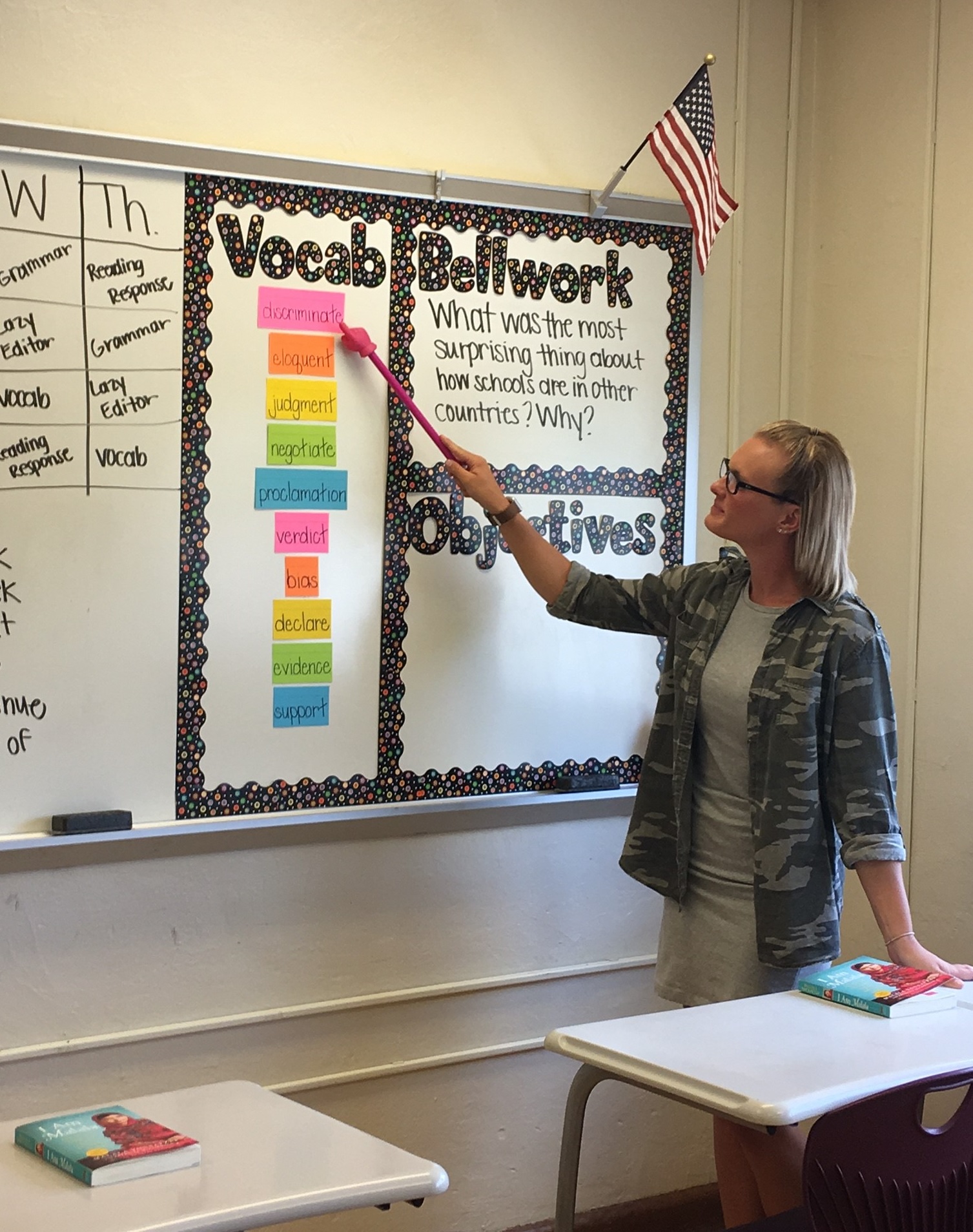 Eigth grade teacher Mackenzie Wilkins strives to teach her students the importance of a college education.