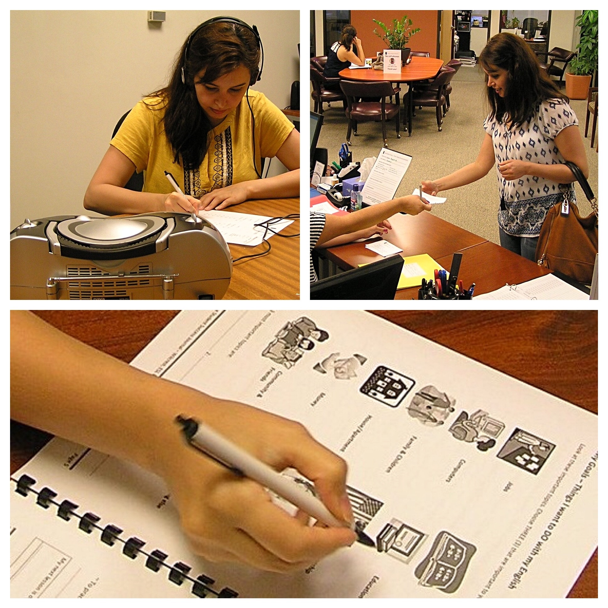 Listening, Learning, Writing and Registration. Literacy Advance of Houston helps students improve their literacy.