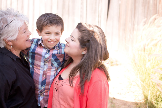 Family photo of Claire her mother Liz and Jude.
