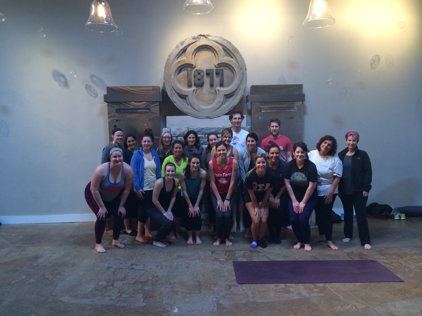 Yoga class group photo