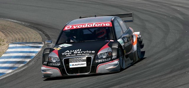 Mike Rockefeller Dtm DTM-debutant Mike Rockenfeller op podium voor Audi