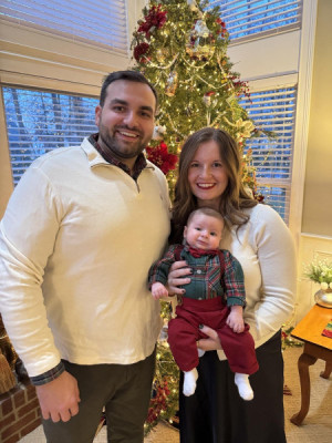 Lucy Getz, her husband and son