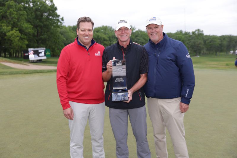 Stricker with American Family CEO Bill Westrate (left) and Chairman Jack Salzwedel