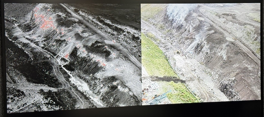 Sept15 Drone Aerial Image side by side with Thermal Imaging